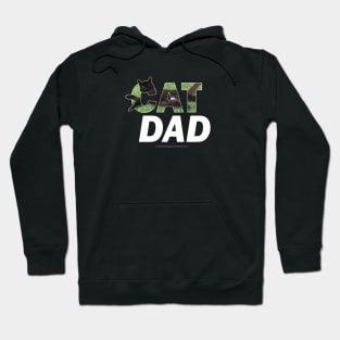 CAT DAD - black cat oil painting word art Hoodie